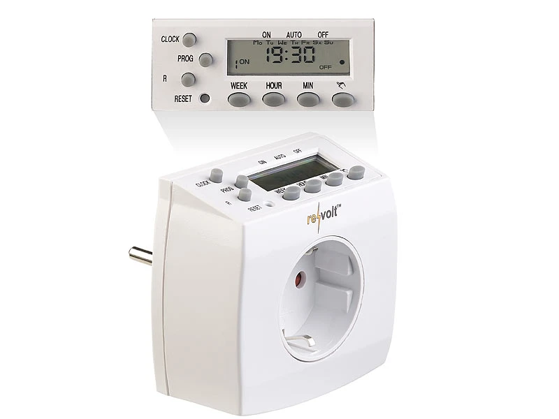 Revolt Steckdose Timer:2er-Set Kompakte Digitale Zeitschaltuhren Mit LCD-Display 1 Revolt Steckdose Timer:2er-Set Kompakte Digitale Zeitschaltuhren Mit LCD-Display