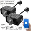 Luminea Home Control Doppelstecker:2er-Set Outdoor-WLAN-2-fach-Steckdosen Komp. Zu Alexa & Google Ass.