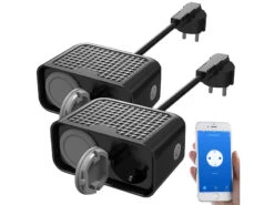 Luminea Home Control Doppelstecker:2er-Set Outdoor-WLAN-2-fach-Steckdosen Komp. Zu Alexa & Google Ass. -Shop Für Smart-Home-Produkte nc7513 9