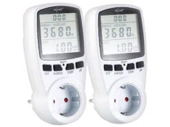 Revolt Stromverbrauchsmessgerät:2er-Set Digitale Energiekostenmesser Mit XXL Jumbo Display