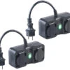 Luminea Home Control Alexa Steckdosen Aussen:2er-Set 2-fach-WLAN-Outdoor-Steckdose, App, Sprachsteuerung, 16A, IP44