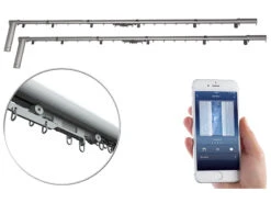 Carlo Milano Gardinen-Stange:2er-Set Teleskop-Gardinenstangen Elektr. Antrieb, WLAN&App, 172-306 Cm -Shop Für Smart-Home-Produkte nx1650 19