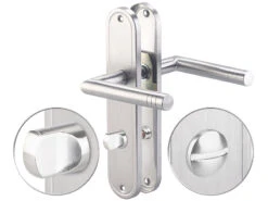 AGT Badezimmer-Türbeschläge:Edelstahl-Türbeschlag-Set Für Bad & WC, 2 Klinken, Versandrückläufer -Shop Für Smart-Home-Produkte nx3376 6