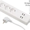Luminea Home Control WLAN Steckerleiste:WLAN-Steckdosenleiste, 4x USB, Für Siri, Alexa & Google Assistant, 16A
