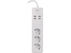 Luminea Home Control WLAN Steckerleiste:WLAN-Steckdosenleiste, 4x USB, Für Siri, Alexa & Google Assistant, 16A -Shop Für Smart-Home-Produkte nx4473 4
