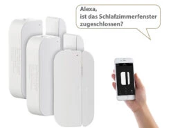Luminea Türkontakte:3er-Set WiFi Tür & Fensteralarm, Alexa Und Google Assistant Komp. -Shop Für Smart-Home-Produkte nx4479 5