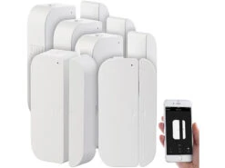 Luminea Fenstersensoren:5er-Set WiFi Tür & Fensteralarm, Alexa Und Google Assistant Komp. -Shop Für Smart-Home-Produkte nx4480 1