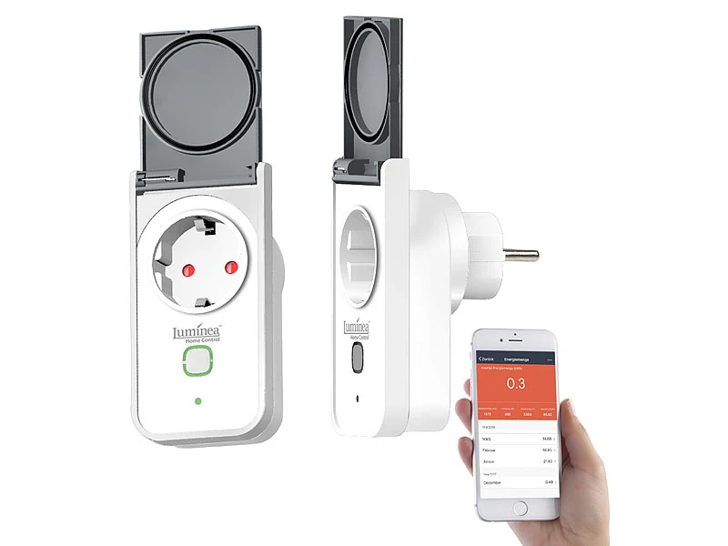 Luminea Home Control WLAN Steckdose Garten:2er-Set WLAN-Outdoor-Steckdosen, App, Sprachsteuerung, 16 A, IP44 1 Luminea Home Control WLAN Steckdose Garten:2er-Set WLAN-Outdoor-Steckdosen, App, Sprachsteuerung, 16 A, IP44