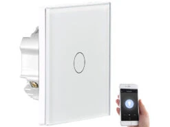 Luminea Home Control Wechselschalter:2er-Set Touch-WLAN-Lichtschalter, Für Siri, Alexa & Google Assistant -Shop Für Smart-Home-Produkte nx4503 8