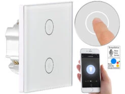 Luminea Home Control Touch Lichtschalter:2er-Set Touch-Doppel-Lichttaster, Komp. Zu Alexa & Google Assistant -Shop Für Smart-Home-Produkte nx4505 7 2