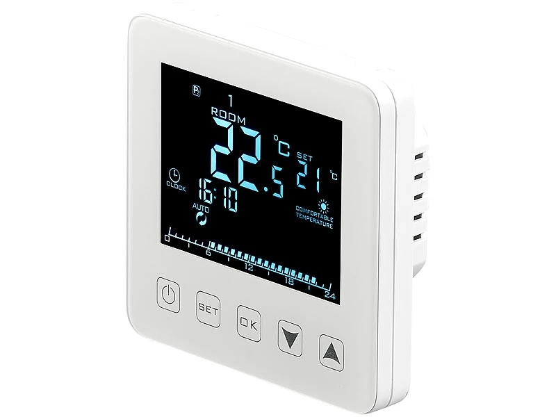 Revolt Raumthermostat Digital:2er-Set Wand-Thermostate Für Fußbodenheizung, LCD, Touch-Tasten 9 Revolt Raumthermostat Digital:2er-Set Wand-Thermostate Für Fußbodenheizung, LCD, Touch-Tasten – Bild 9