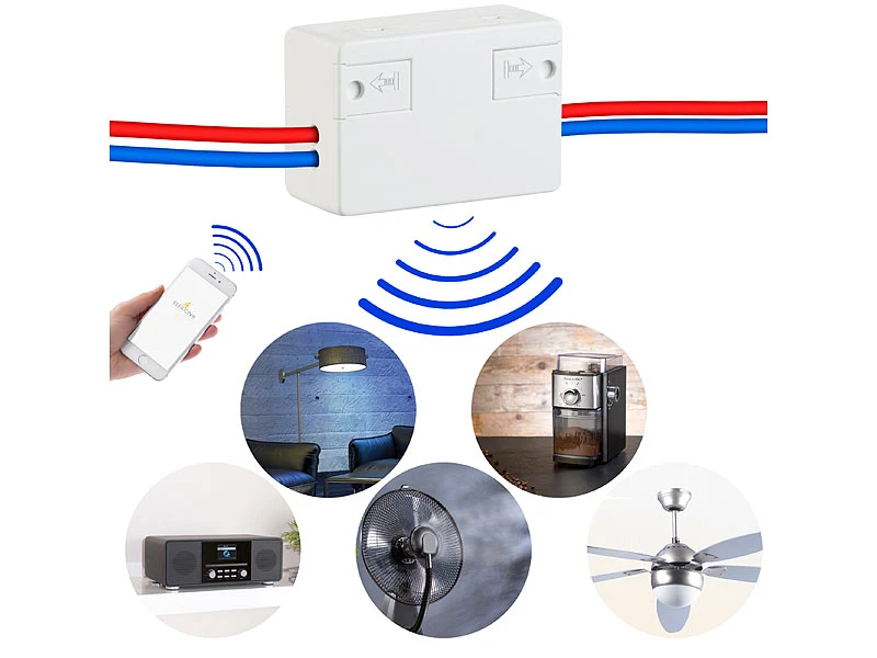 Luminea WLAN Schalter 230V:2er-Set WLAN-Schalter Für Licht, Für Amazon Alexa & Google Assistant 3 Luminea WLAN Schalter 230V:2er-Set WLAN-Schalter Für Licht, Für Amazon Alexa & Google Assistant – Bild 3