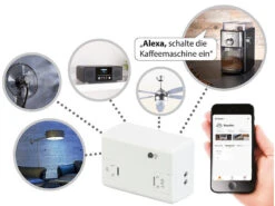 Luminea Home Control WLAN Relais:3er-Set WLAN-Schalter Für Licht & Co., Für Alexa & Google Assistant -Shop Für Smart-Home-Produkte nx4592 20 1