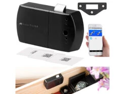 VisorTech Möbel-Aufschraubschloss:2er-Set Schubladen- & Schranktüren-Schloss Mit RFID-Schlüssel, BT, App
