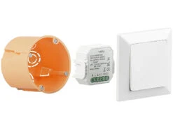 Luminea Home Control WLAN Wechselschalter:WLAN-Unterputz-Lichtschalter, App, Für Siri, Alexa & Google Assistant -Shop Für Smart-Home-Produkte nx4651 2 1