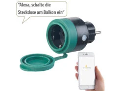 Luminea Home Control WLAN Steckdose Außen:4er-Set Outdoor-WLAN-Steckdosen F. Alexa, Siri & Google Assistant, 16A -Shop Für Smart-Home-Produkte nx4655 4