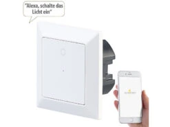 Luminea Home Control WiFi-Lichtschalter Alexa:Lichttaster Mit WLAN, App, Kompat. Zu Siri, Versandrückläufer -Shop Für Smart-Home-Produkte nx4656 3