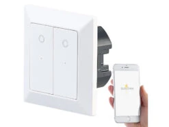 Luminea Home Control WLAN Taster:Doppel-Lichttaster Mit WLAN, App, Für Siri, Alexa & Google Assistant -Shop Für Smart-Home-Produkte nx4659 4