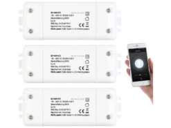 Luminea Home Control Siri Lichtschalter:3er-Set WLAN-Schalter Mit Dimmer, Für Siri, Alexa & Google Assistant -Shop Für Smart-Home-Produkte nx4669 3