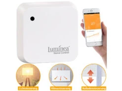 Luminea Home Control Lichtsensor Alexa:4er-Set Wetterfeste WLAN-Licht- & Dämmerungs-Sensoren Mit App, IP55 -Shop Für Smart-Home-Produkte nx4679 3 2