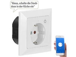 Luminea Home Control Funksteckdose Mit App:WLAN-Unterputz-Steckdose Mit App, Für Siri, Alexa & GA, 3er Pack -Shop Für Smart-Home-Produkte nx4689 11 1