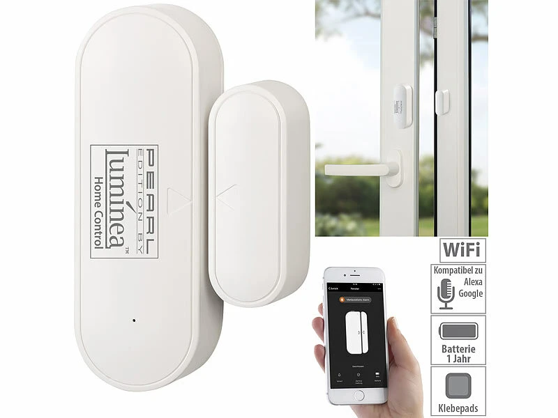 Luminea Home Control WLAN Fensterkontakt:5er-Set WLAN-Tür- & Fensteralarm Mit App, Für Alexa & Google Assistant 10 Luminea Home Control WLAN Fensterkontakt:5er-Set WLAN-Tür- & Fensteralarm Mit App, Für Alexa & Google Assistant – Bild 10