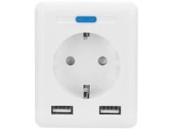 Luminea Home Control Steckdose Elesion:WLAN-Steckdose, 2 USB-Ports, App, Für Alexa, Google Assistant, Siri -Shop Für Smart-Home-Produkte nx4910 1 1