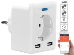 Luminea Home Control Energie Monitor:2er-Set WLAN-Steckdosen, 2 USB, App, Komp. Zu Alexa, Google, Siri -Shop Für Smart-Home-Produkte nx4910 3