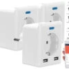 Luminea Home Control Smarte Steckdosen:3er-Set WLAN-Steckdosen, USB, App, Für Alexa, Google Assistant & Siri