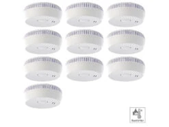 VisorTech Brandmelder:Fotoelektrischer Rauchwarnmelder RWM-100 V2, EN 14604, 10er-Set
