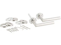 AGT Türklinke Modern:2er-Set Moderne Edelstahl-Türbeschläge, 4 Türklinken Und 12 Rosetten -Shop Für Smart-Home-Produkte nx5854 2 1