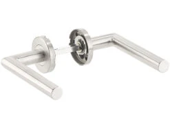 AGT Moderne Türbeschläge:3er-Set Edelstahl-Türbeschlag Für Bad & WC, 6 Klinken & Rosetten, Rund -Shop Für Smart-Home-Produkte nx5867 0 1