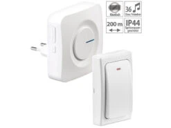 CASAcontrol Haustürklingel Ton:Batterielose Funk-Türklingel Mit Steckdosen-Empfänger, 36 Töne, IP44