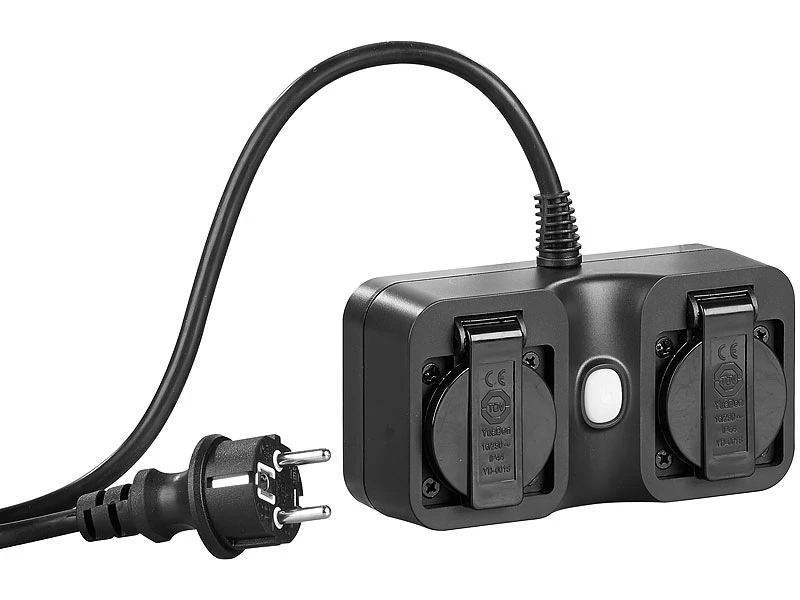 Luminea Home Control WLAN Aufputz Steckdose:2-fach-WLAN-Outdoor-Steckdosenleiste, App, Sprachsteuerung, 15 A, IP44 5 Luminea Home Control WLAN Aufputz Steckdose:2-fach-WLAN-Outdoor-Steckdosenleiste, App, Sprachsteuerung, 15 A, IP44 – Bild 5