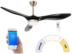 Sichler Deckenventilator WiFi:2in1-WLAN-Deckenventilator & LED-Lampe, Versandrückläufer -Shop Für Smart-Home-Produkte nx6424 5