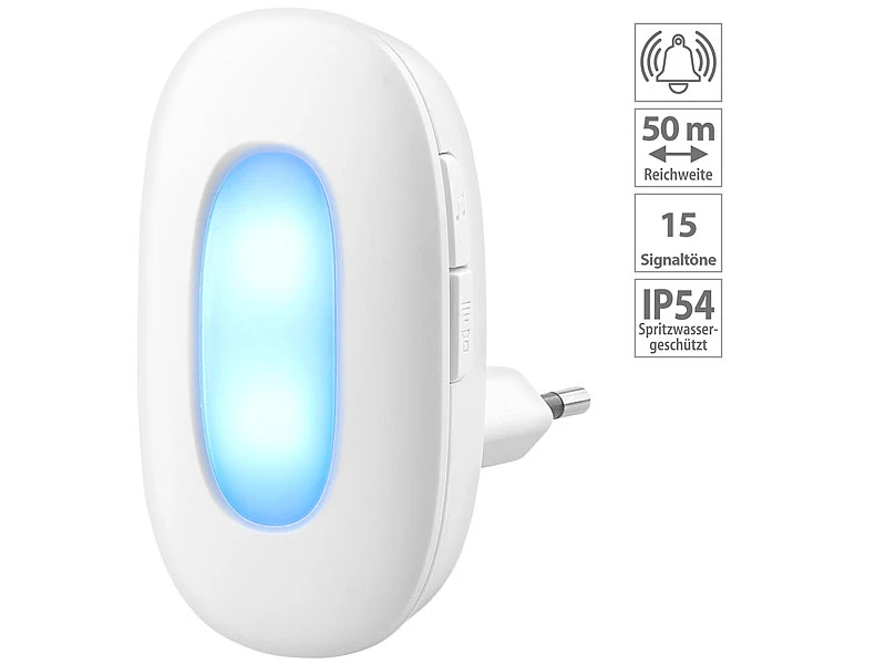 CASAcontrol Lichtklingel Funk:Steckdosen-Funk-Klingel Mit Optischem Signal & Zweitem Empfänger, IP54 16 CASAcontrol Lichtklingel Funk:Steckdosen-Funk-Klingel Mit Optischem Signal & Zweitem Empfänger, IP54 – Bild 16