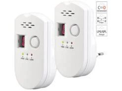 VisorTech Gasmessgerät:2er-Set Steckdosen-Multi-Gasmelder Für Erdgas Und Autogas, 85 DB