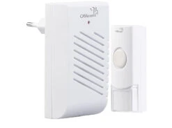 CASAcontrol Türglocke:Steckdosen-Türklingel Mit Funk-Klingeltaster Und 16 Klingeltönen, 30 M