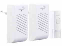 CASAcontrol Türklingel Ton:2 Steckdosen-Türklingeln, 1 Funk-Klingeltaster, 16 Klingeltöne, 50 M