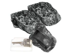 Lunartec Schlüssel Stein:3er-Set Schlüsselversteck In Stein-Optik