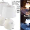 Lunartec Nachttischlampe Kabellos:2er-Set LED-Tischlampe, PIR- & Licht-Sensor, Warm- & Tageslichtweiß