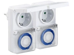 Revolt Zeitschaltuhr Für Außen:2er-Set Outdoor-Zeitschaltuhr, Mechanisch, IP44