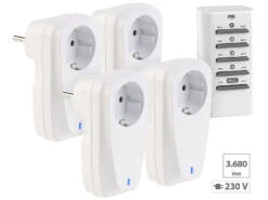 Revolt Steckdose Fernbedienung:4er-Set Funksteckdosen Mit Fernbedienung, Bis 16 A, 3.680 Watt