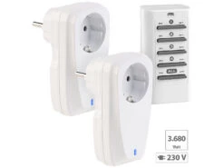 Revolt Steckdose Funk:2er-Set Funksteckdosen Mit Fernbedienung, Bis 16 A, 3.680 Watt