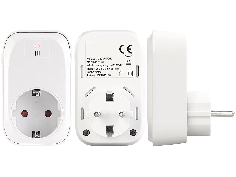 Revolt Funksteckdosen Set:3er-Set Funk-Steckdosen Mit Fernbedienung, 30 M, 3.680 Watt/16 A, Weiß 4 Revolt Funksteckdosen Set:3er-Set Funk-Steckdosen Mit Fernbedienung, 30 M, 3.680 Watt/16 A, Weiß – Bild 4