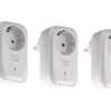 Revolt Funksteckdosen Set:3er-Set Funk-Steckdosen Mit Fernbedienung, 30 M, 3.680 Watt/16 A, Weiß