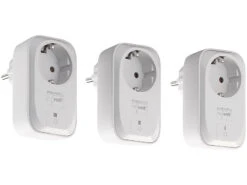 Revolt Funksteckdosen Set:3er-Set Funk-Steckdosen Mit Fernbedienung, 30 M, 3.680 Watt/16 A, Weiß