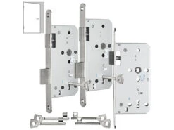 AGT Türschloss Badezimmer:3er-Set Buntbart-Einsteckschlösser Für Zimmertüren, Falle, DIN Rechts