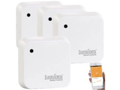 Luminea Home Control Lichtsensor Alexa:4er-Set Wetterfeste WLAN-Licht- & Dämmerungs-Sensoren Mit App, IP55 -Shop Für Smart-Home-Produkte zx1357 10