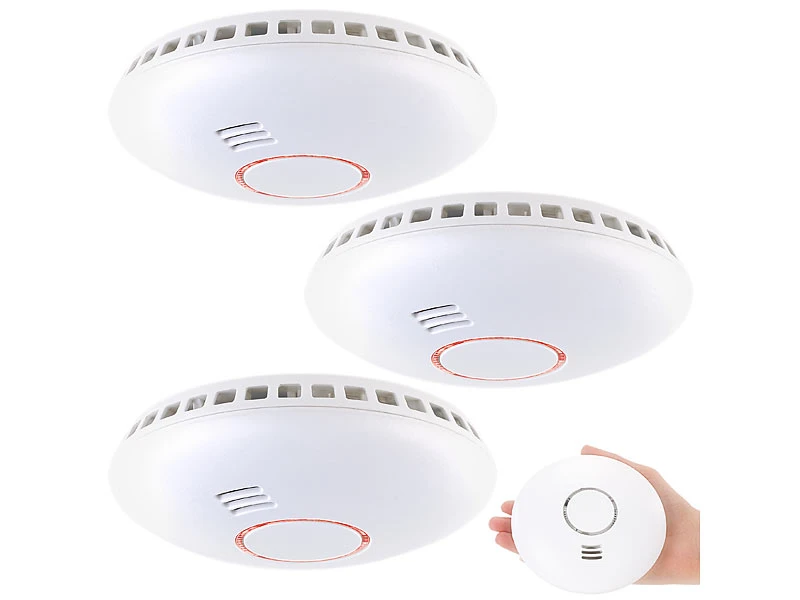 VisorTech Hitzemelder:Vernetzbarer Funk-Hitze- Und Rauchwarnmelder RWM-460.f, 85 DB, 3er-Set 1 VisorTech Hitzemelder:Vernetzbarer Funk-Hitze- Und Rauchwarnmelder RWM-460.f, 85 DB, 3er-Set